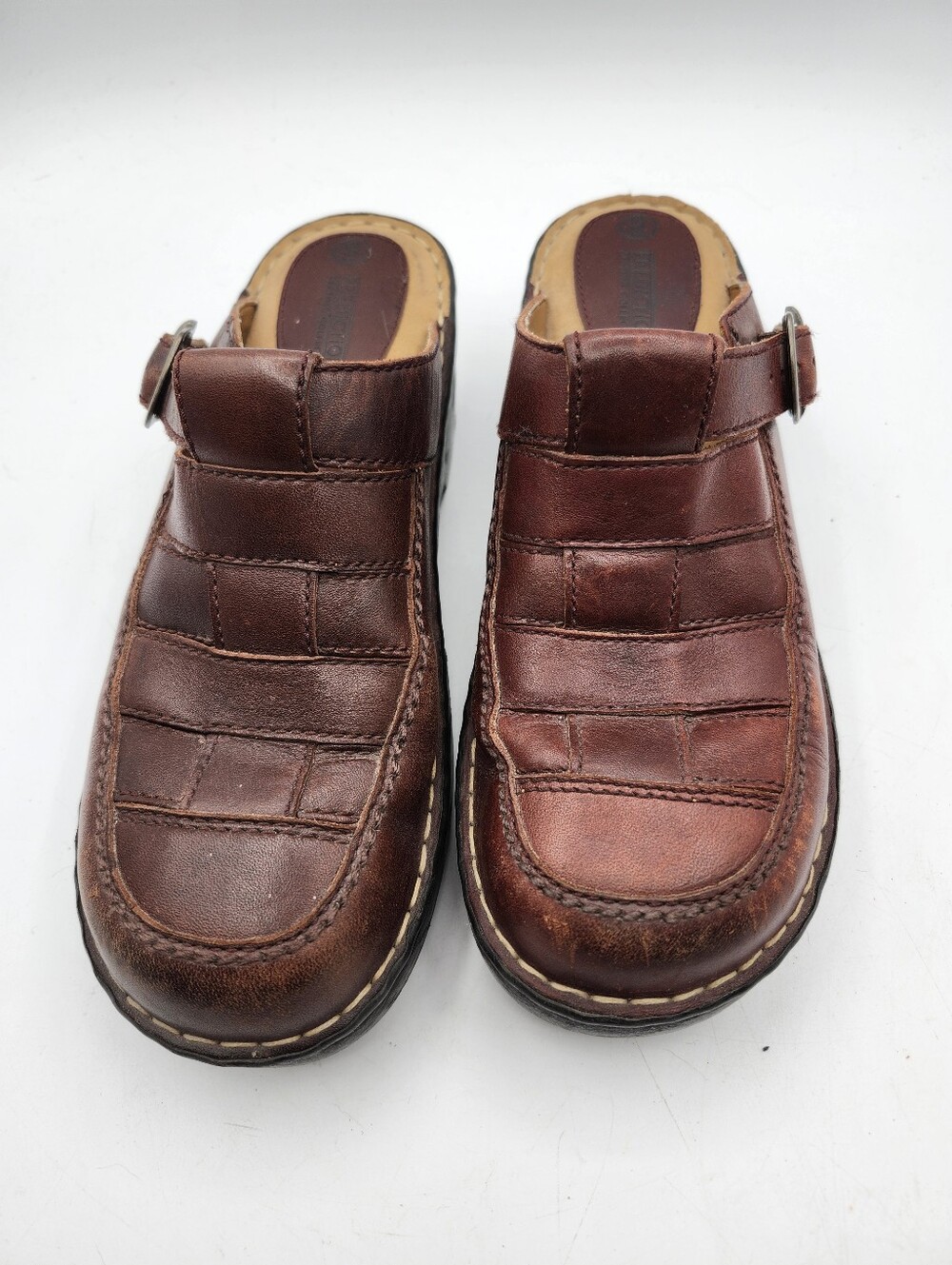 Predictions Women's Brown Leather Slip-On Mules